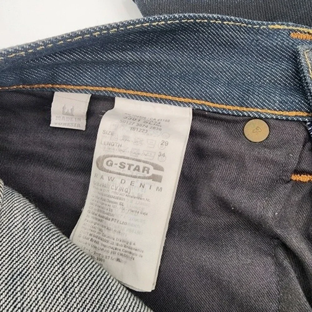 G Star Raw 3301 Slim Blue Jeans Size 29X34